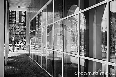 Monochrome architecture glass arches Stock Photo