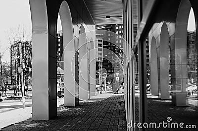 Monochrome architecture glass arches Stock Photo