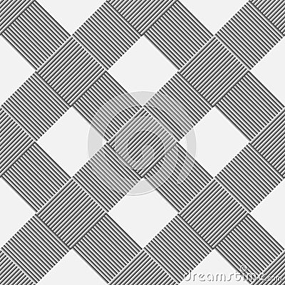 Monochrome background of diagonal pattern wickerwork Vector Illustration