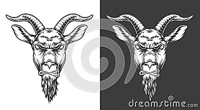Monochrome goat icon Vector Illustration
