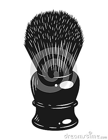 Monochrome barber shaving brush concept Vector Illustration