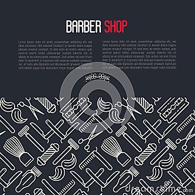 Monochrome barber shop concept Vector Illustration