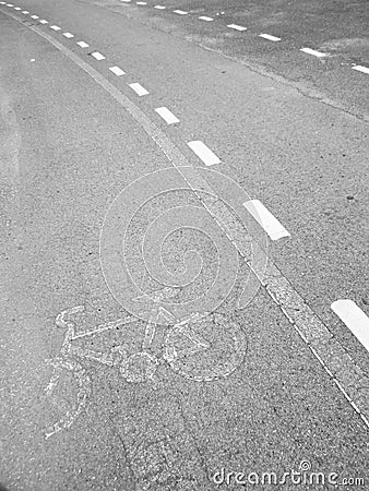 Monochrome bicycle road sign Stock Photo