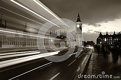 Monochrome Big Ben London Stock Photo