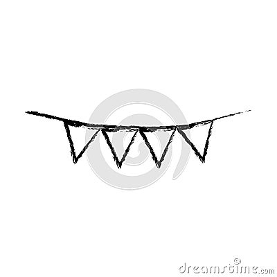 Monochrome blurred silhouette of festoons in shape of triangle in closeup Vector Illustration