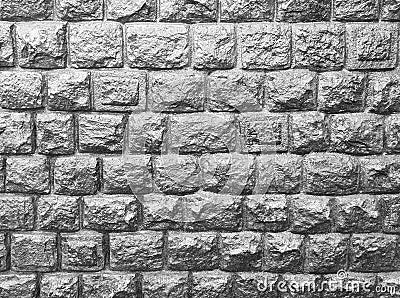 Monochrome brick pattern concrete wall stone texture background Stock Photo