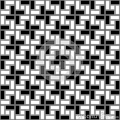 Monochrome brick spiral tile clockwise texture seamless pattern Vector Illustration