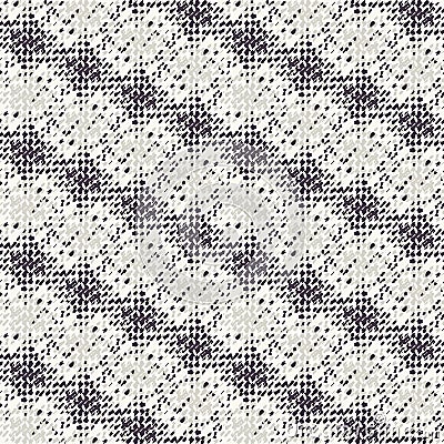 Monochrome broken glitch stripe texture background. Distressed diagonal dashed line dotted seamless pattern. Black and Vector Illustration