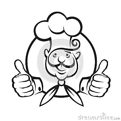 Monochrome chef design Vector Illustration