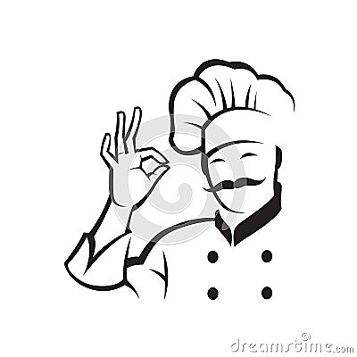 Monochrome chef design Vector Illustration