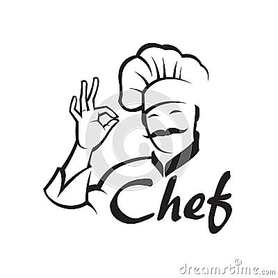 Monochrome chef design Vector Illustration