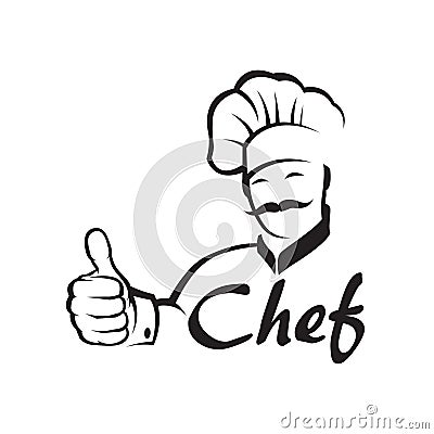 Monochrome chef design Vector Illustration