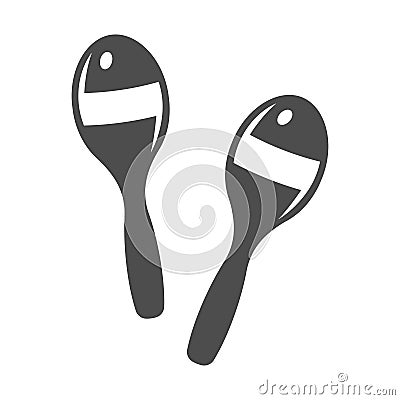 Monochrome classical maracas icon vector illustration rumba shakers or shac shacs musical instrument Vector Illustration