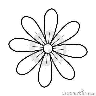 Monochrome contour of daisy flower icon floral design Vector Illustration