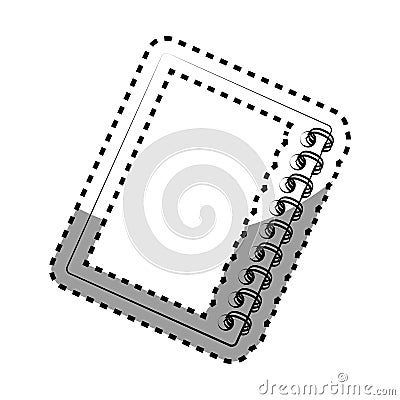 Monochrome contour sticker with notebook spiral Vector Illustration