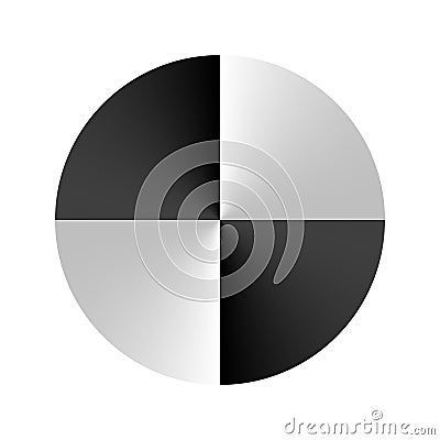 Monochrome Crash Test icon with circular gradient effect. Black, white minimalistic design. Concept achieving security. Vector Vector Illustration