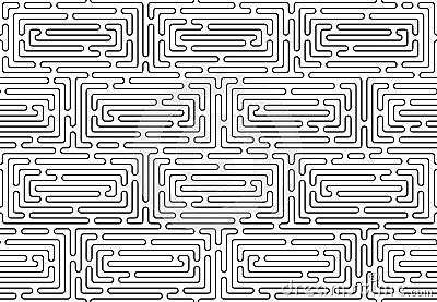 Monochrome doodle art deco abstract seamless background with stroke line. Vector Illustration