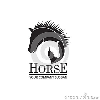 Emblem of horse heads Vector Illustration