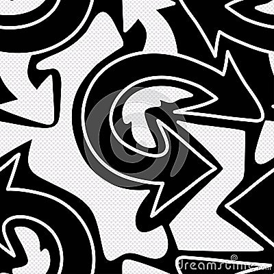 Monochrome graffiti arrows seamless pattern Vector Illustration