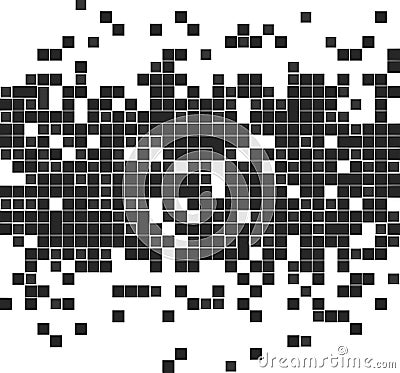 Monochrome grayscale abstract pixelated gradient Stock Photo