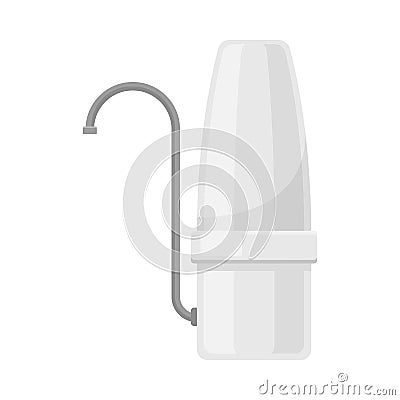 Monochrome Grey Portable Water Filter Flat Vector Illustration Vector Illustration