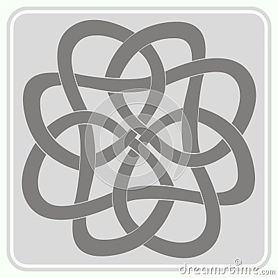 Monochrome icon with Celtic art and ethnic ornaments Vector Illustration