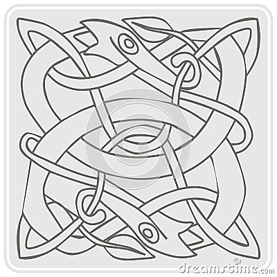 Monochrome icon with celtic art and ethnic ornaments Stock Photo