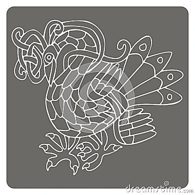 Monochrome icon with Celtic art and ethnic ornaments Vector Illustration
