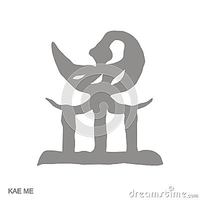 monochrome icon with Kae Me Vector Illustration