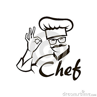 Monochrome chef design Vector Illustration