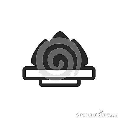 Monochrome japanese plate with wasabi icon on white background Vector Illustration
