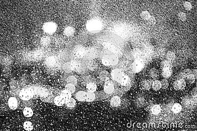 Monochrome London - Blurred skyline lights with bokeh effect Stock Photo