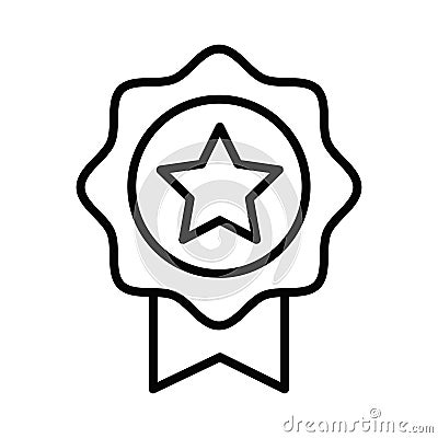 Monochrome most popular linear icon vector illustration. Simple best award achievement approved Vector Illustration