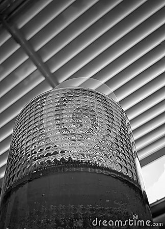 Monochrome photo of a drinking glass - closeup Stock Photo