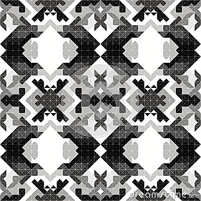 Monochrome pixels beautiful abstract geometric seamless pattern vector illustration Vector Illustration