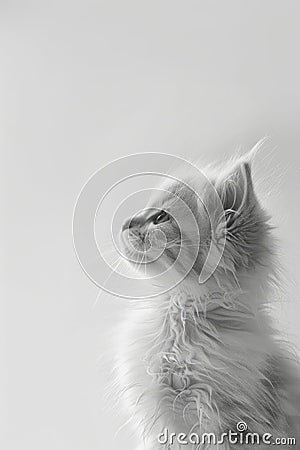 monochrome portrait beautifully captures a kitten's delicate features Stock Photo