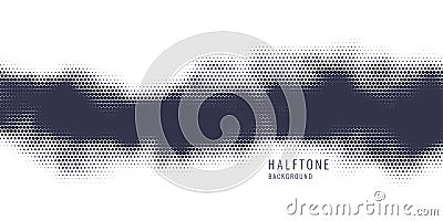 Monochrome printing raster, abstract vector halftone background. Black and white texture of dots. Vector Illustration