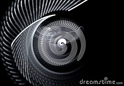 Monochrome screwdriving rotating abstract fractal Stock Photo