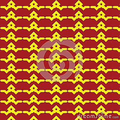 Monochrome seamless abstract geomatric zig zag pattern in red and yello texture Vector Illustration