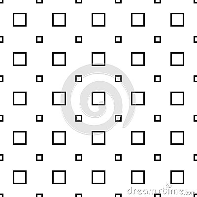 Monochrome seamless abstract geometrical square pattern Vector Illustration