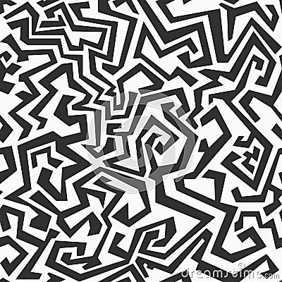 Monochrome seamless maze pattern Vector Illustration