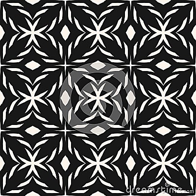 Monochrome seamless pattern. Black and white vector ornament. Gothic style Vector Illustration