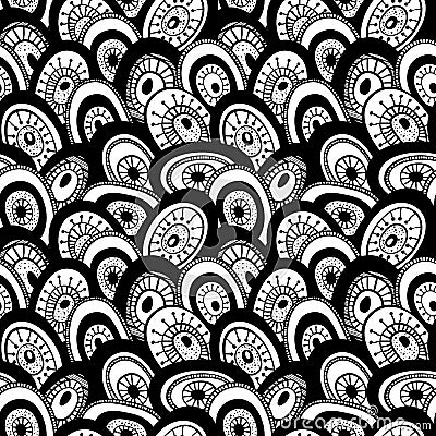 Monochrome seamless pattern Vector Illustration