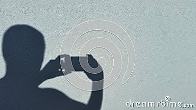 Monochrome selfie wall contour Stock Photo