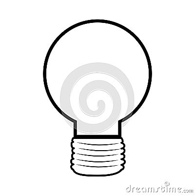 Monochrome silhouette with light bulb Vector Illustration