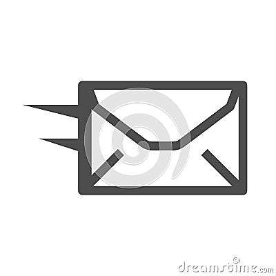 Monochrome simple envelope message icon vector illustration. Incoming, sending, receive new mail Vector Illustration
