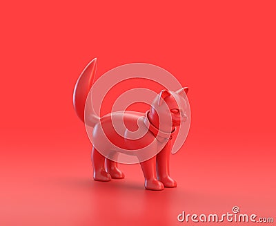 Monochrome single color red 3d Icon, a group of ... in red background,single color, 3d rendering Stock Photo