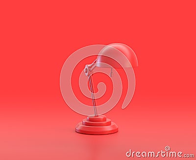 Monochrome single color red 3d Icon, three table lamps in red background,single color, 3d rendering Stock Photo