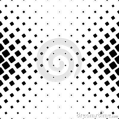 Monochrome square pattern - geometrical halftone abstract vector background from angular rounded squares Vector Illustration