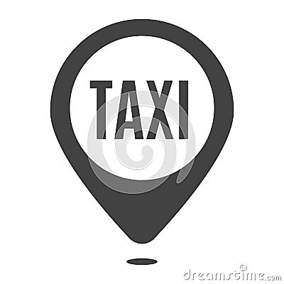 Monochrome taxi location icon vector illustration public personal transport navigation service Vector Illustration